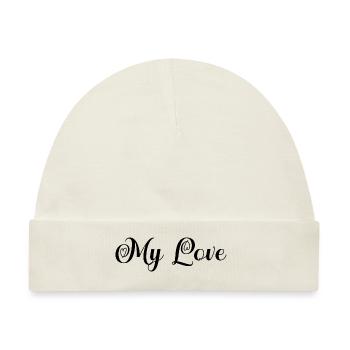 Meine Liebe - Mon amour - Geschenk zum Valentinstag. - Baby Premium Organic Mütze - Naturweiß - Vorne