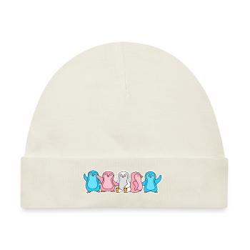 Trans Flagge Pinguin Design für Trans Menschen - Baby Premium Organic Mütze - Naturweiß - Vorne