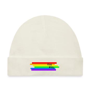 Regenbogen Liebe Homosexualität Gleichberechtigung - Baby Premium Organic Mütze - Naturweiß - Vorne