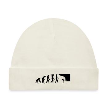 Evolution Graphic Climbing Climber Bouldering Boul - Baby Premium Organic Mütze - Naturweiß - Vorne