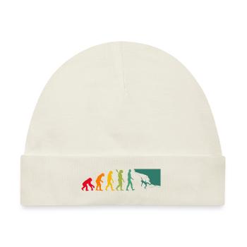 Evolution Graphic Climbing Climber Bouldering Boul - Baby Premium Organic Mütze - Naturweiß - Vorne