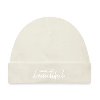 Hello beautiful - Baby Premium Organic Mütze - Naturweiß - Vorne