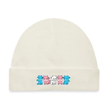 Trans Flagge Kuh Design für stolze Trans Menschen - Baby Premium Organic Mütze - Naturweiß - Vorne