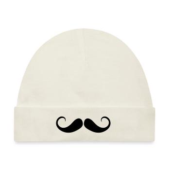 Schnurrbart - Baby Premium Organic Mütze - Naturweiß - Vorne