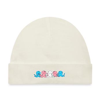 Trans Flagge Octopus Design für Trans Menschen - Baby Premium Organic Mütze - Naturweiß - Vorne