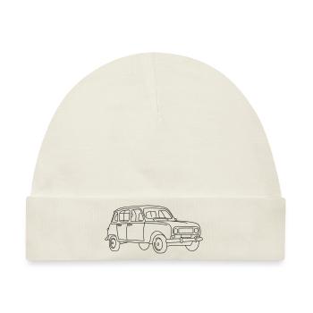 R4 (Auto) - Baby Premium Organic Mütze - Naturweiß - Vorne
