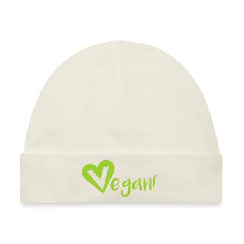 Vegan Veganer - Baby Premium Organic Mütze - Naturweiß - Vorne