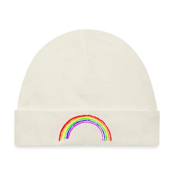 Regenbogen - Baby Premium Organic Mütze - Naturweiß - Vorne