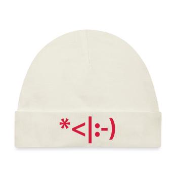 Weihnachts Text Emoticon - Baby Premium Organic Mütze - Naturweiß - Vorne