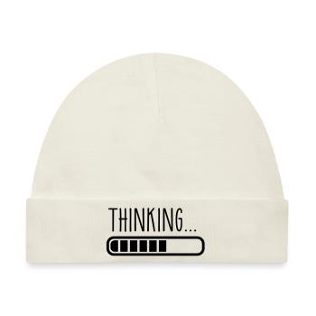 loading laden thinking denken - Baby Premium Organic Mütze - Naturweiß - Vorne