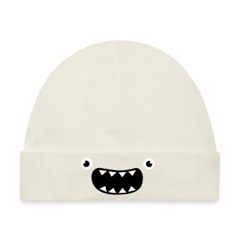 Funny Monster Face - Baby Premium Organic Mütze - Naturweiß - Vorne