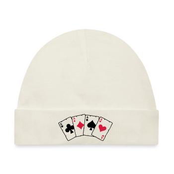 Poker Cards - Pokerkarten - Baby Premium Organic Mütze - Naturweiß - Vorne