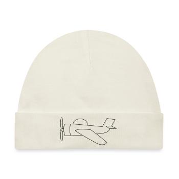 Flugzeug - Baby Premium Organic Mütze - Naturweiß - Vorne