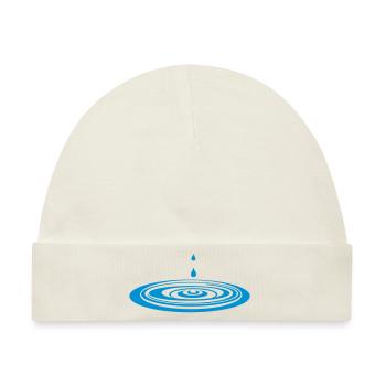 Tropfen in das Wasser_g1 - Baby Premium Organic Mütze - Naturweiß - Vorne