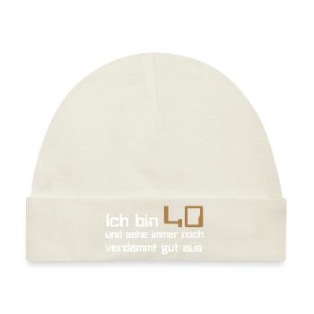 40 Geburtstag - Baby Premium Organic Mütze - Naturweiß - Vorne