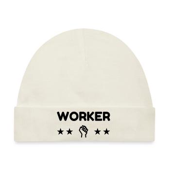 Arbeiter / Fabrik / Arbeit / Job - Baby Premium Organic Mütze - Naturweiß - Vorne