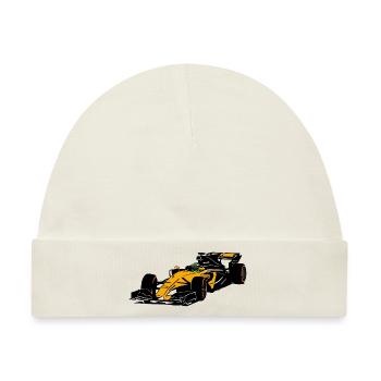 Racecar - Rennauto - Baby Premium Organic Mütze - Naturweiß - Vorne