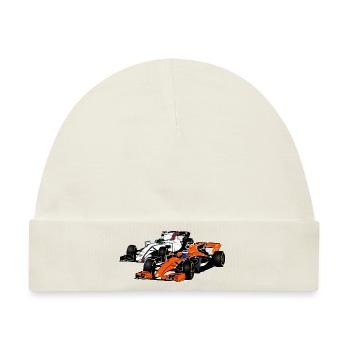 Racecar - Rennauto - Baby Premium Organic Mütze - Naturweiß - Vorne