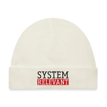 systemrelevant 2 mit rot - Baby Premium Organic Mütze - Naturweiß - Vorne