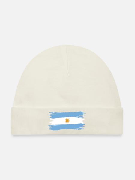 Argentina flag painted - Baby Premium Organic Mütze - Naturweiß