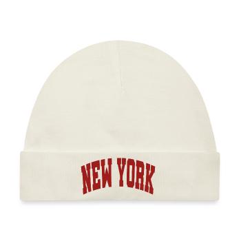 New York Schriftzug rot - Baby Premium Organic Mütze - Naturweiß - Vorne