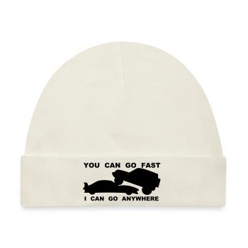 You can go fast I can go anywhere - Baby Premium Organic Mütze - Naturweiß - Vorne