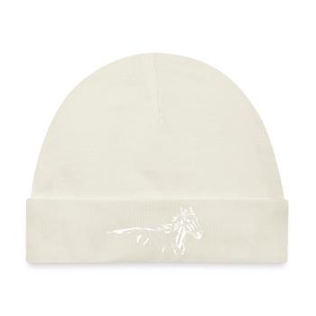 Pferde Wildpferd Tier Silhouette - Baby Premium Organic Mütze - Naturweiß - Vorne