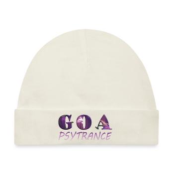 GOA Psytrance Schrift Design - Musik - Baby Premium Organic Mütze - Naturweiß - Vorne