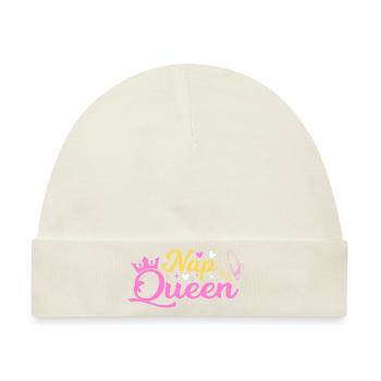 Nap Queen Funny Napping Sleeping - Baby Premium Organic Mütze - Naturweiß - Vorne