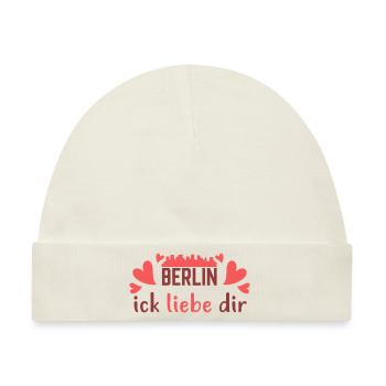 Berlin Ick Liebe Dir Berliner Schriftzug Spruch - Baby Premium Organic Mütze - Naturweiß - Vorne