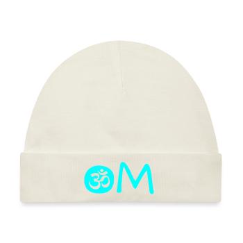 Om Chakra blau - Baby Premium Organic Mütze - Naturweiß - Vorne