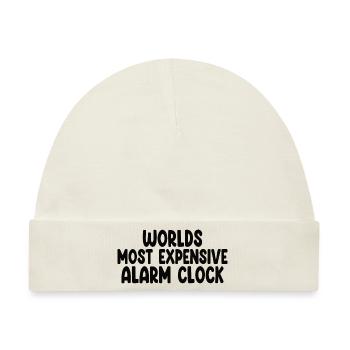 Worlds Most Expensive Alarm Clock - Baby Premium Organic Mütze - Naturweiß - Vorne
