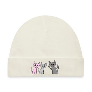 Streit Katzen Katze Haustiere schreien - Baby Premium Organic Mütze - Naturweiß - Vorne