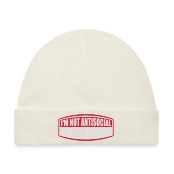 not antisocial anti stupid - Baby Premium Organic Mütze - Naturweiß - Vorne