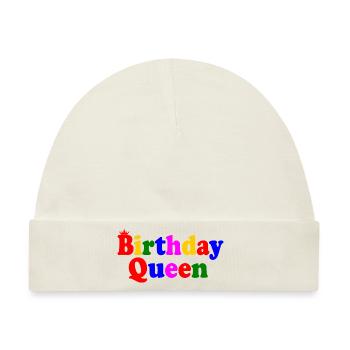 Birthday queen - Baby Premium Organic Mütze - Naturweiß - Vorne