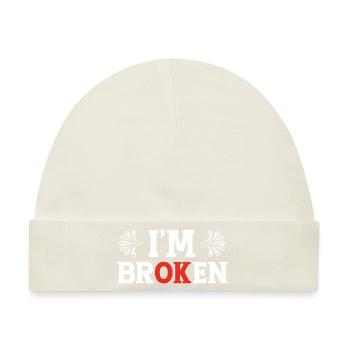 I´m brOKen - Baby Premium Organic Mütze - Naturweiß - Vorne