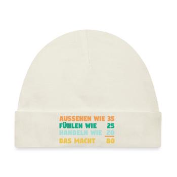 Achtzig Achtzigster 80 Jahre Geburtstag - Baby Premium Organic Mütze - Naturweiß - Vorne