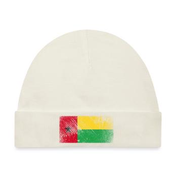 Guinea Bissau Flagge - Vintage Grunge - Baby Premium Organic Mütze - Naturweiß - Vorne