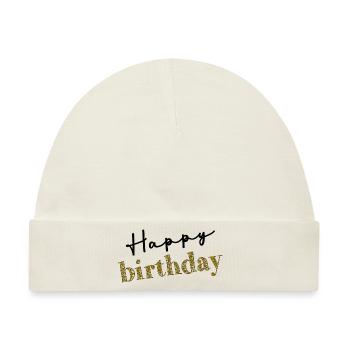 ALLES GUTE ZUM GEBURTSTAG!. ALLES GUTE ZUM GEBURTSTAG!. JAHRESTAG. - Baby Premium Organic Mütze - Naturweiß - Vorne
