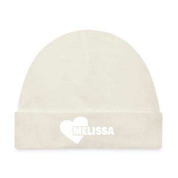 Geburt Melissa - Baby Premium Organic Mütze - Naturweiß - Vorne