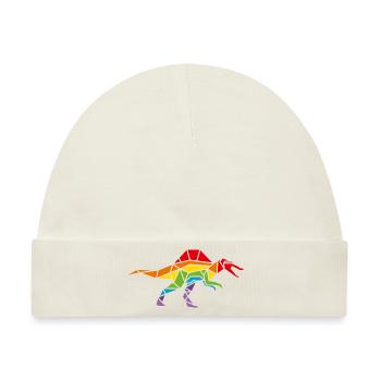 Spinosaurus Regenbogen polygon - Baby Premium Organic Mütze - Naturweiß - Vorne