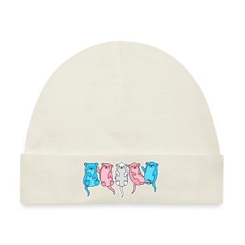 Trans Flagge Otter Design für Trans Menschen - Baby Premium Organic Mütze - Naturweiß - Vorne