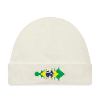 Brasilien Flagge Brasilianische Fahne Südamerika - Baby Premium Organic Mütze - Naturweiß - Vorne