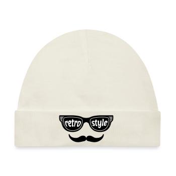 Retro Style - Baby Premium Organic Mütze - Naturweiß - Vorne
