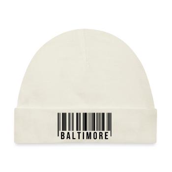 Baltimore Strichcode - Baby Premium Organic Mütze - Naturweiß - Vorne