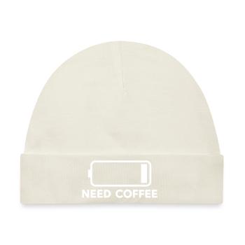 Need Coffee - Baby Premium Organic Mütze - Naturweiß - Vorne