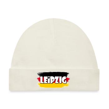 Leipzig Deutschland Flagge - Baby Premium Organic Mütze - Naturweiß - Vorne