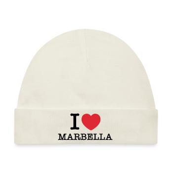 Ich liebe Marbella | Marbella | I Herz Marbella - Baby Premium Organic Mütze - Naturweiß - Vorne