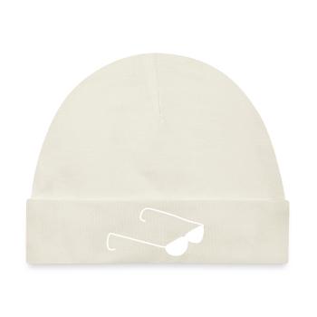brille symbol klamotten sonnenbrille - Baby Premium Organic Mütze - Naturweiß - Vorne