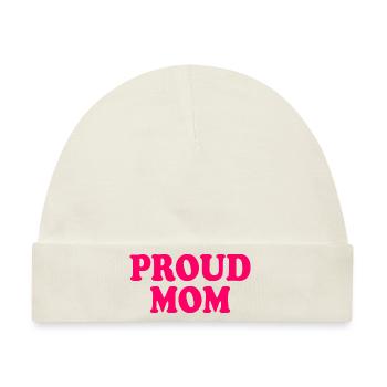 Proud mom - Baby Premium Organic Mütze - Naturweiß - Vorne